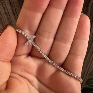 Cote d’ Argent Pave Crystal Cross, new with tags